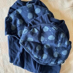 Nested Bean zen neo 2 pack Dark Blue Swaddle Set size newborn
